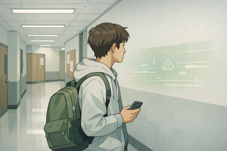 Student noticing a hidden campus trace